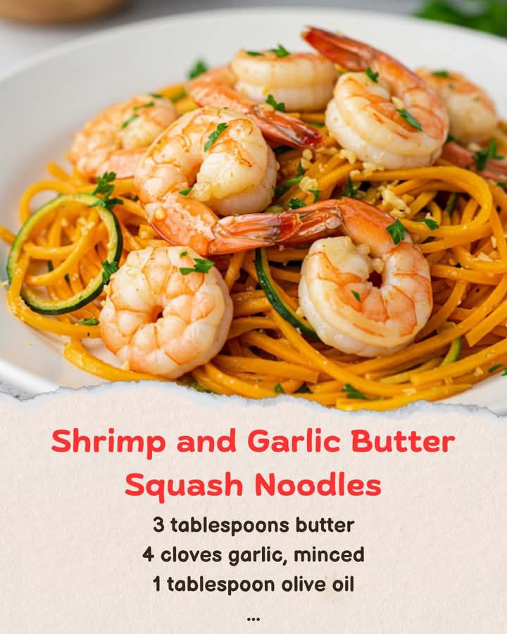 Savory Shrimp and Garlic Butter Squash Noodles for a Low-Carb Delight