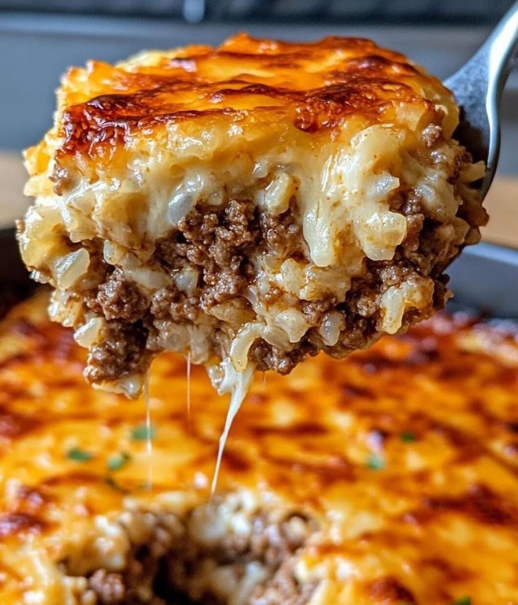 Cheesy Ground Beef and Rice Casserole
