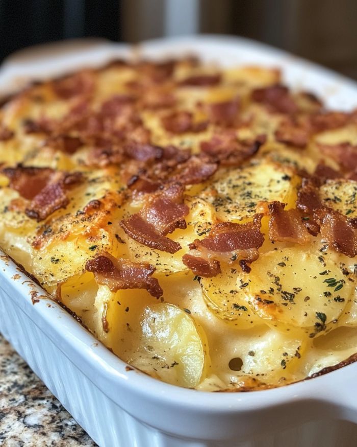 Herb-Infused Loaded Scalloped Potato Casserole