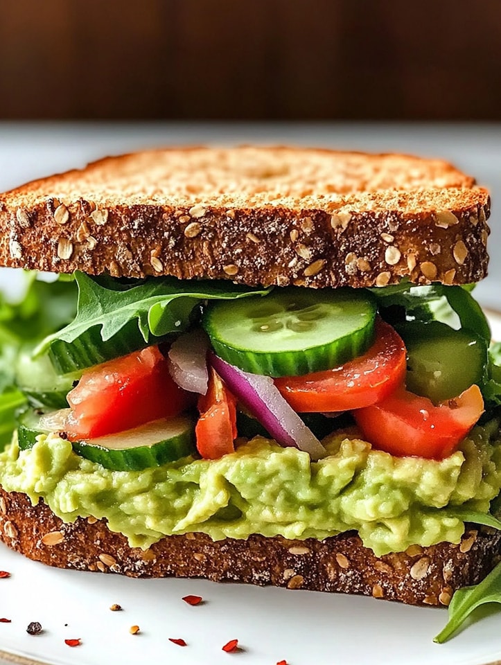 Crunchy Avocado Veggie Sandwich