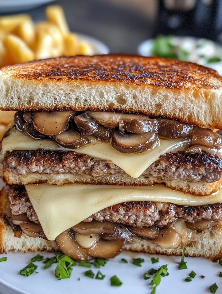 Mushroom Swiss Patty Melt