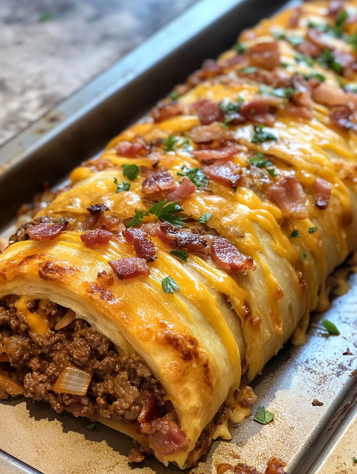 Cheesy Bacon Beef Roll-Up