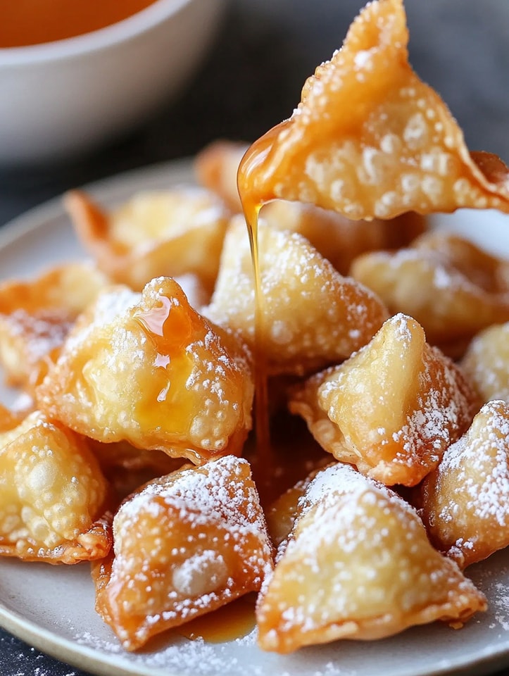 Caramel Cream Cheese Wontons