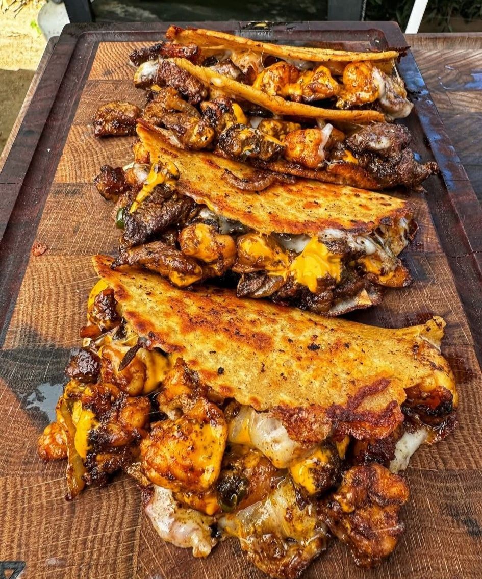 Steak and shrimp tacos