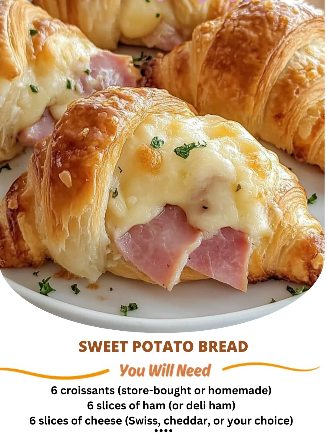 Baked Ham and Cheese Croissants