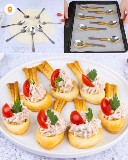 4-INGREDIENT TUNA CREAM CHEESE SPOON PUFF PASTRY APPETIZER RECIPE!