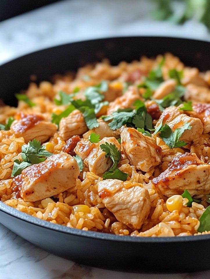 Smoky Chipotle BBQ Chicken and Rice Skillet