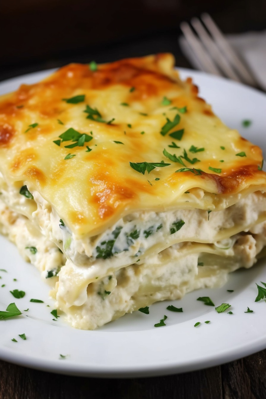 Chicken Alfredo Lasagna Rolls