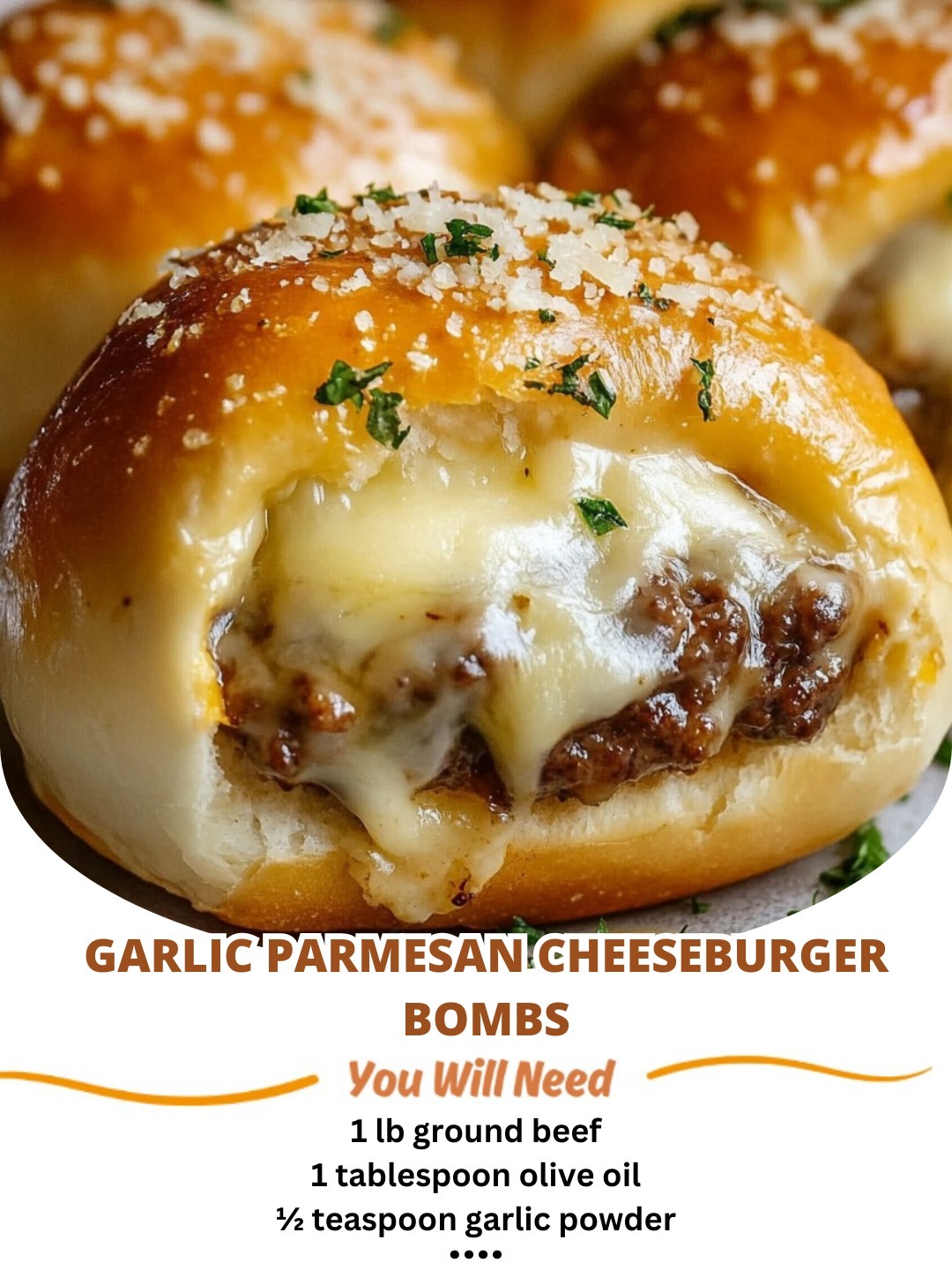 Garlic Parmesan Cheeseburger Bombs