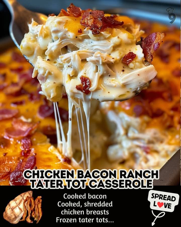 Chicken Bacon Ranch Tater Tot Casserole