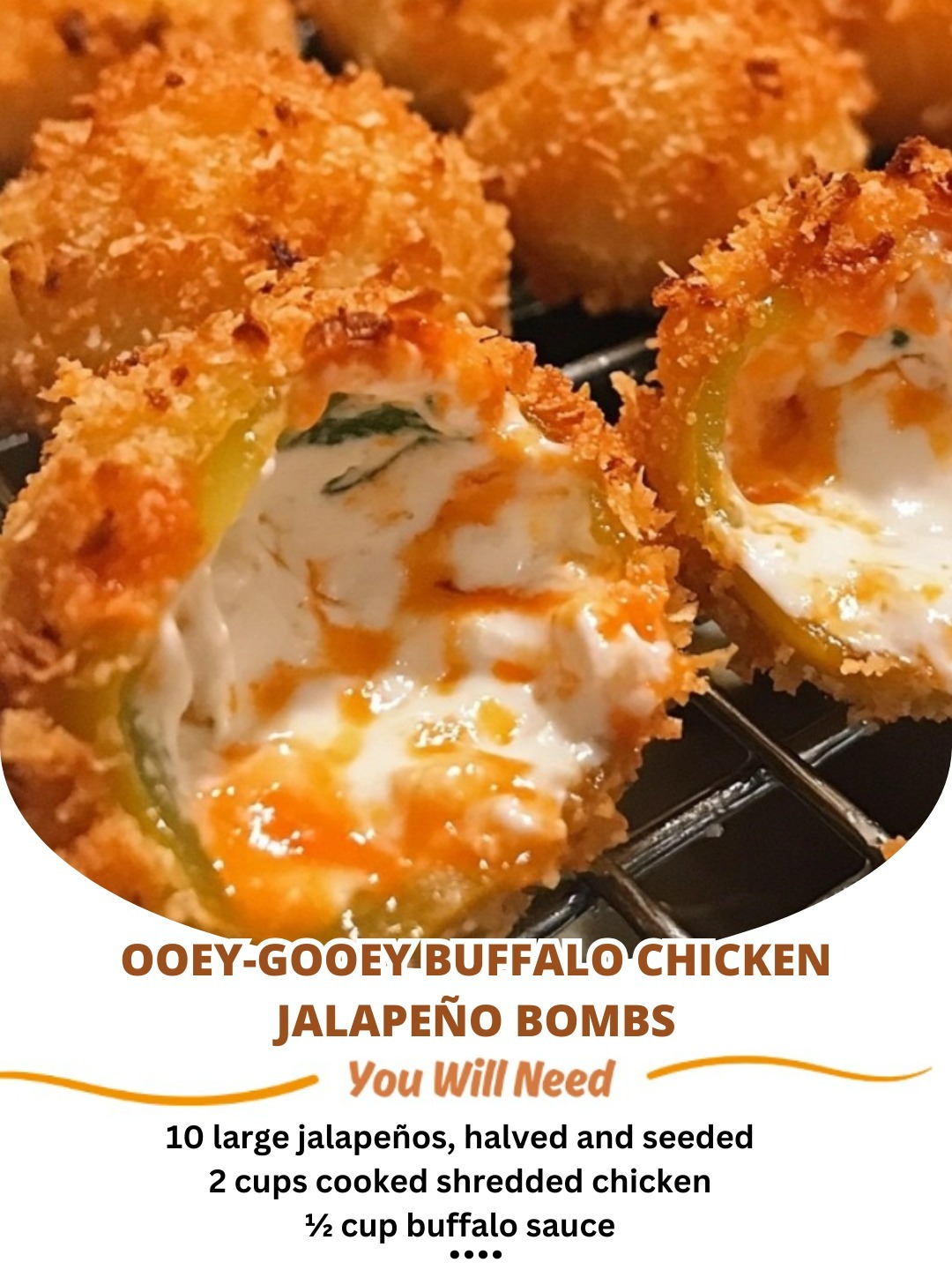 Ooey-Gooey Buffalo Chicken Jalapeño Bombs