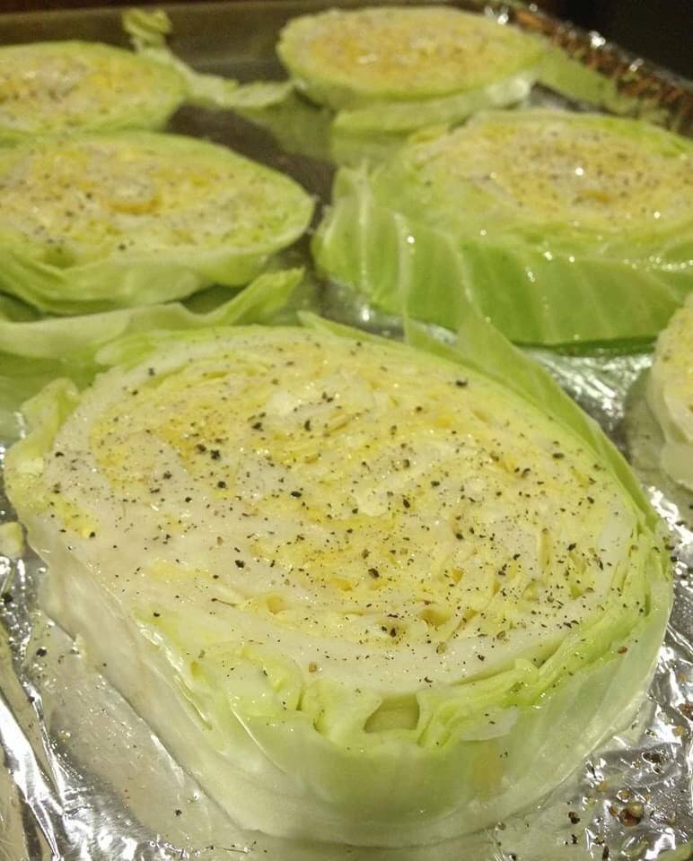 Baked cabbage steaks