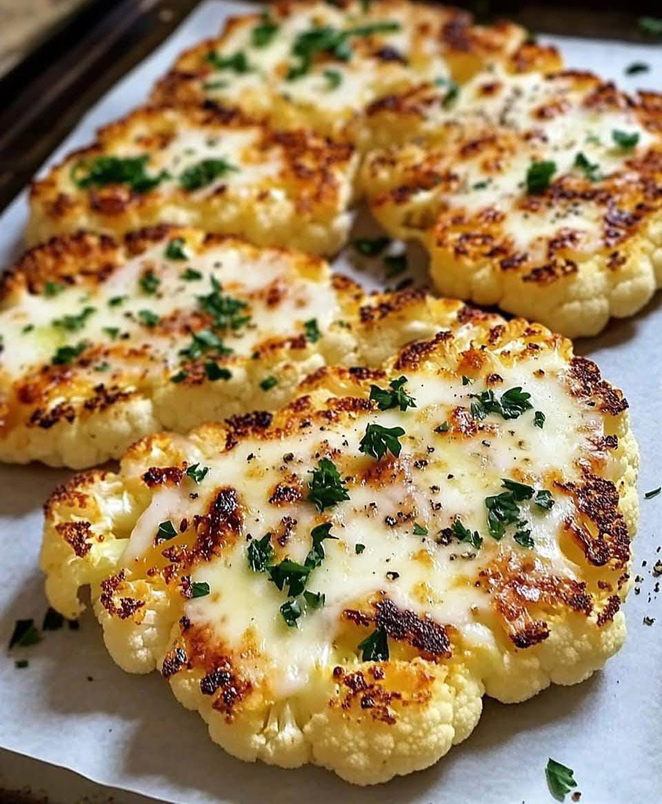 Cheesy cauliflower steak