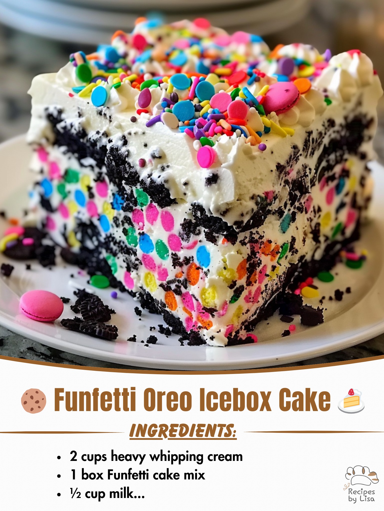 Funfetti Oreo Icebox Cake – No-Bake Magic!