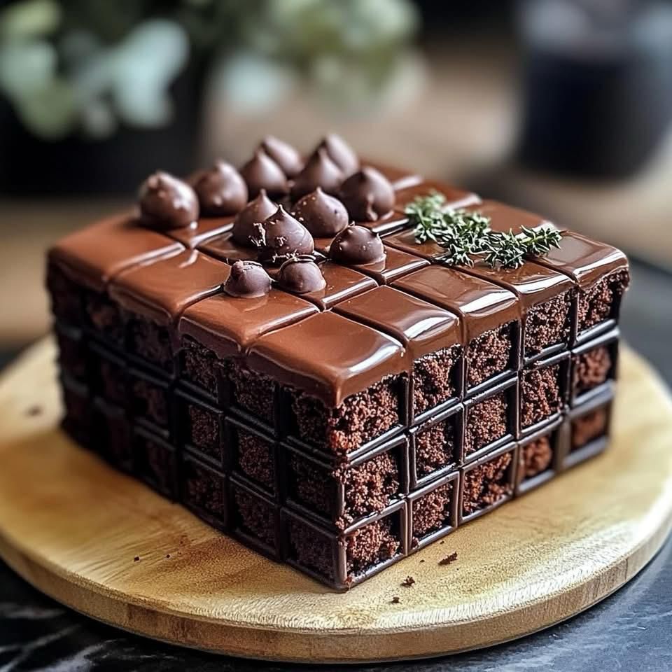 Chocolate Grid Cake – A Stunning & Decadent Delight!