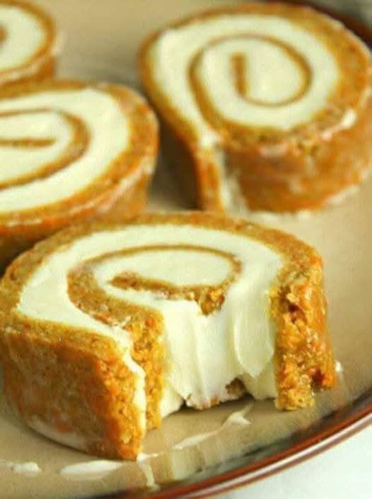 Carrot Cake Roll with Cream Cheese Frosting Filling