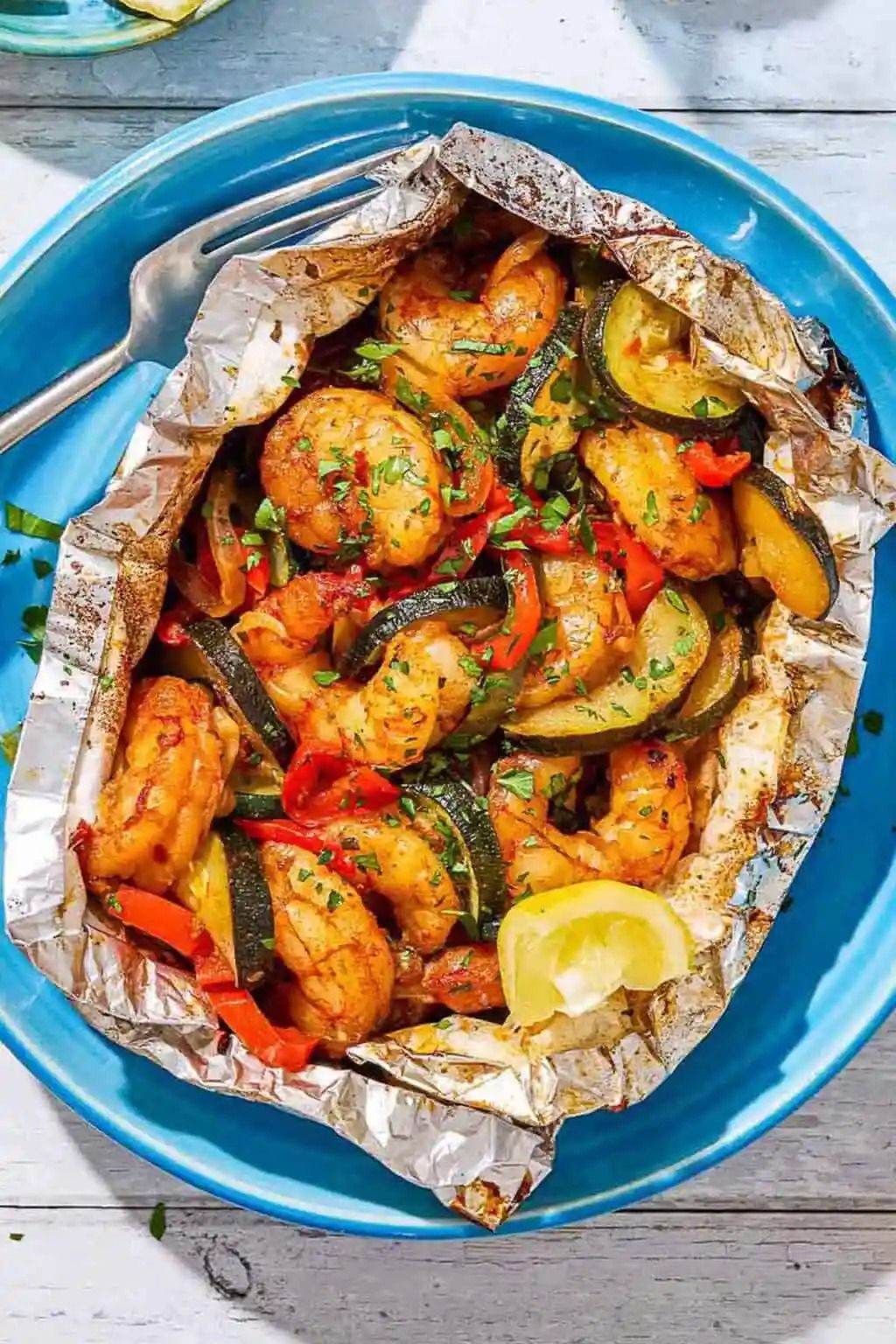 Shrimp Foil Packets with Vegetables
