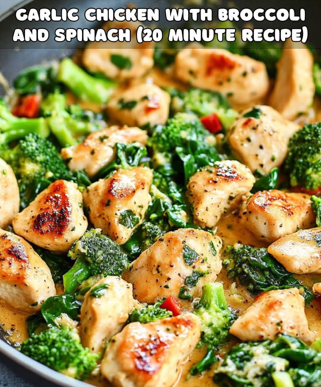 Garlic Chicken with Broccoli and Spinach