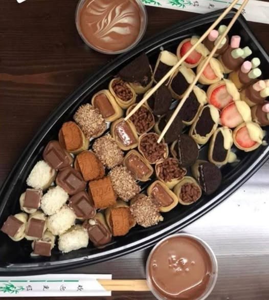 Sushi roll crepe chocolate