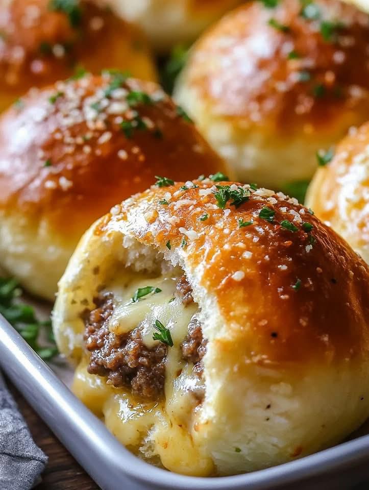 Garlic Parmesan Cheeseburger Bombs