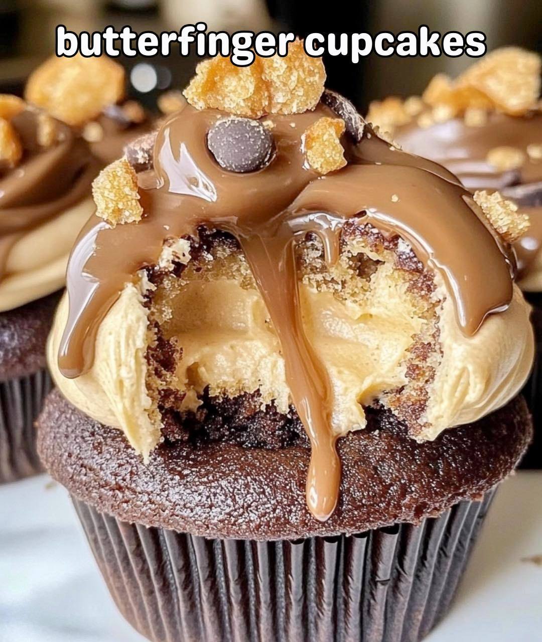 Irresistible Butterfinger Cupcakes