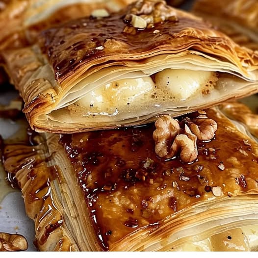 Puff Pastry Pies with Brie and Caramelized Walnuts