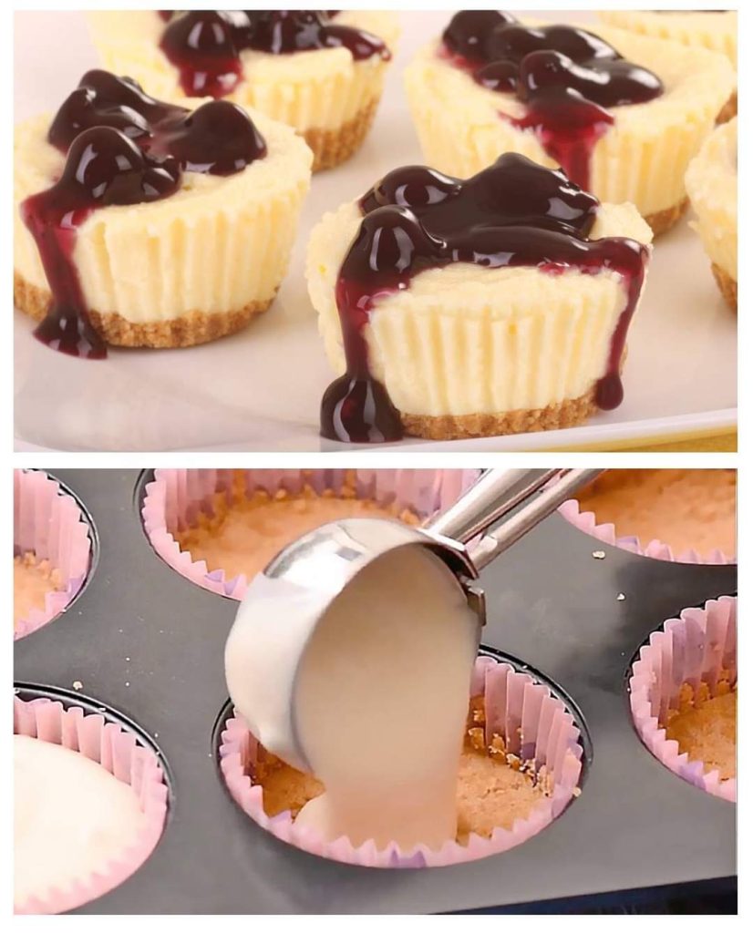 Mini Strawberry Cheesecake: A delicious bite-sized dessert.