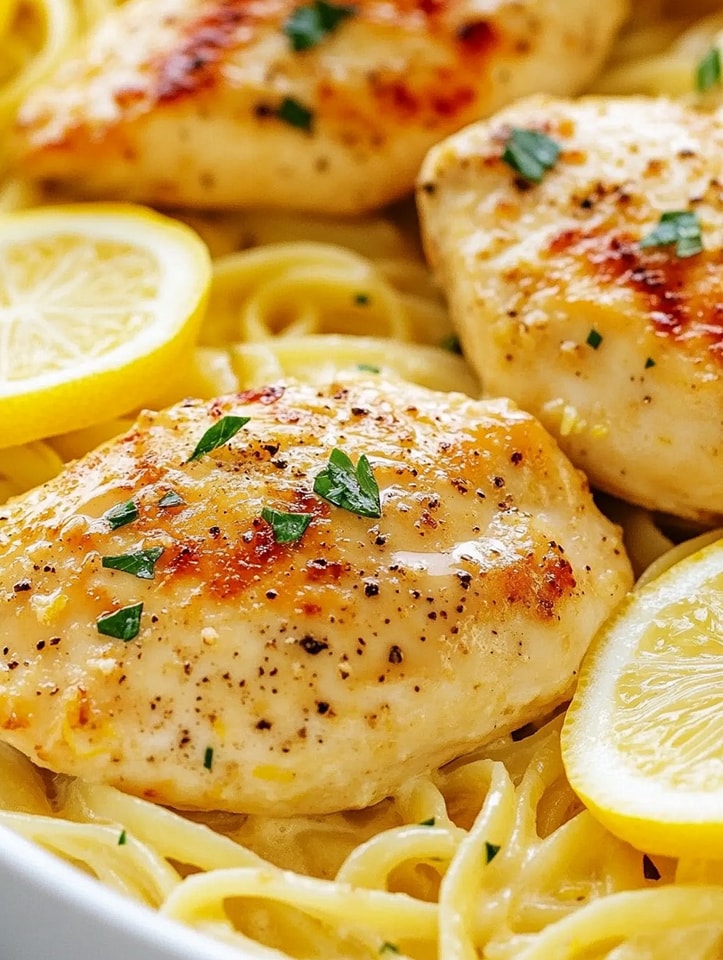 Lemon Garlic Butter Chicken with Parmesan Pasta
