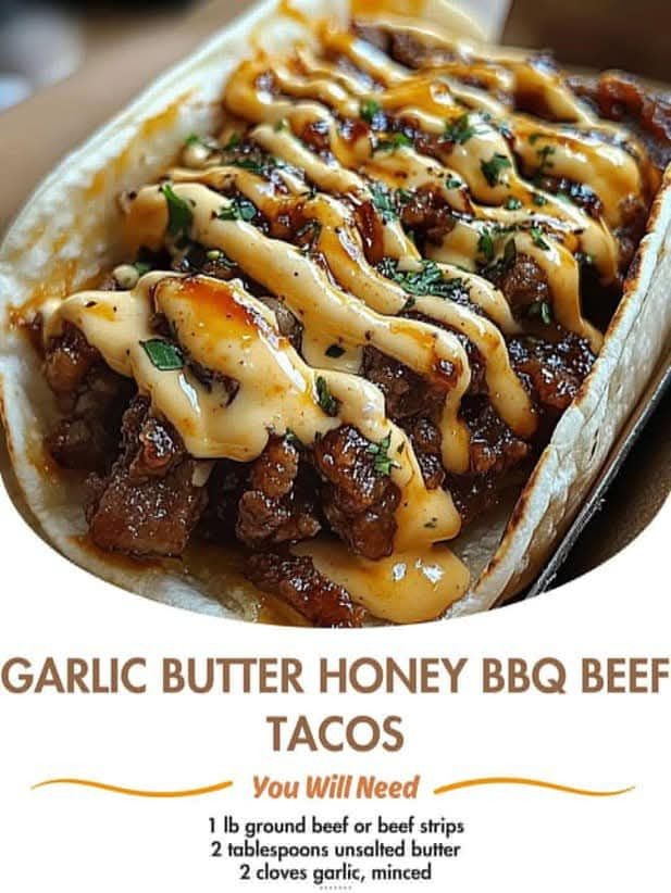 Garlic Butter Honey BBQ Beef TacosGarlic Butter Honey BBQ Beef Tacos