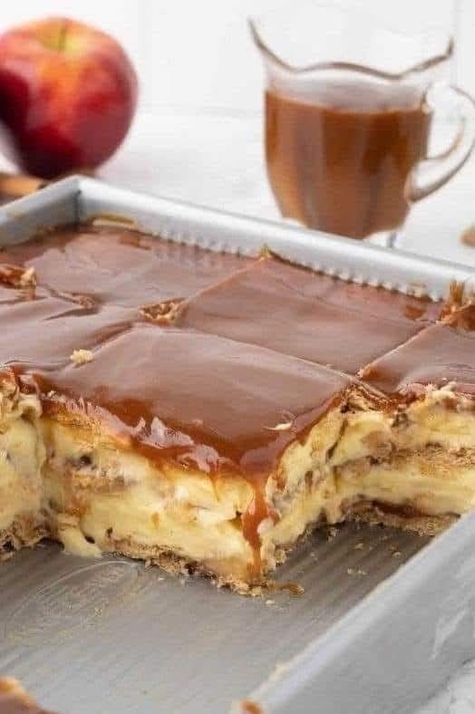 Caramel Apple Eclair Cake
