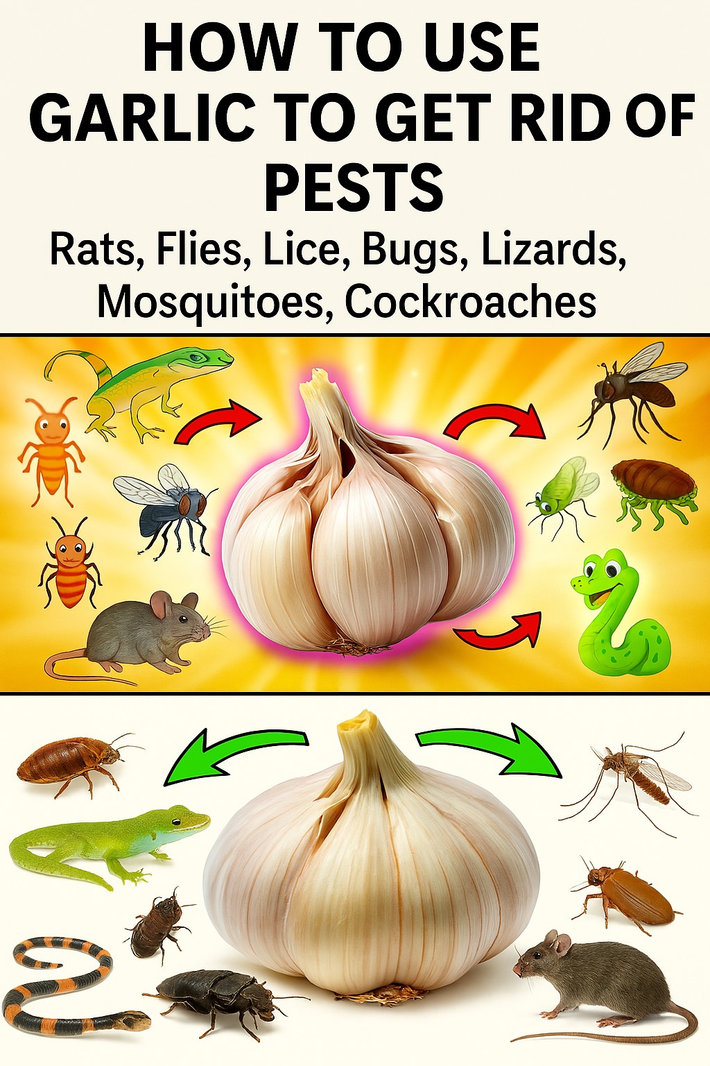 Effective Ways to Repel Pests Using Garlic: Mice, Flies, Lice, Cockroaches, Lizards, Mosquitoes