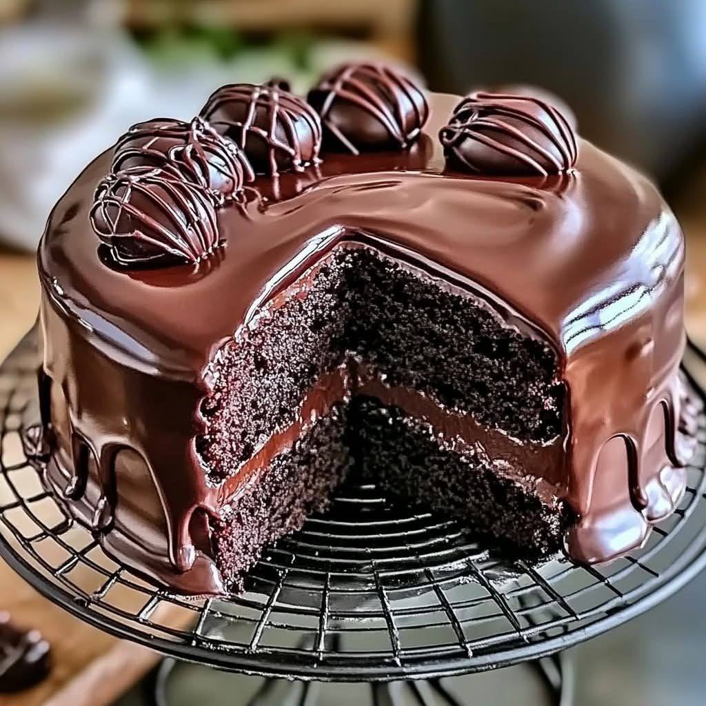 A moist chocolate cake with decadent frosting