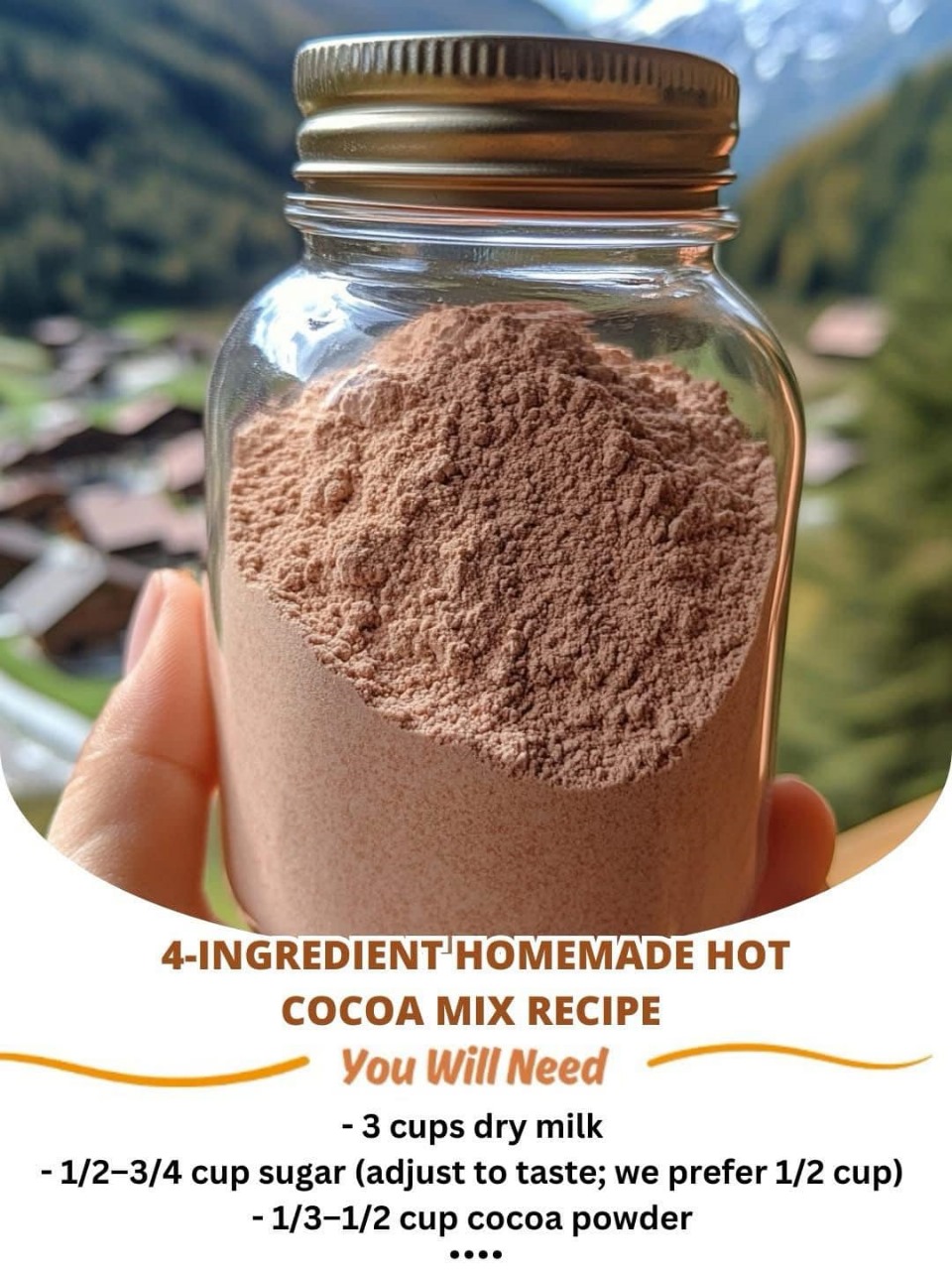 4-Ingredient Homemade Hot Cocoa Mix Recipe ☕🍫