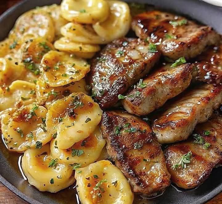 One-Skillet Garlic Butter Steak & Cheese Ravioliv
