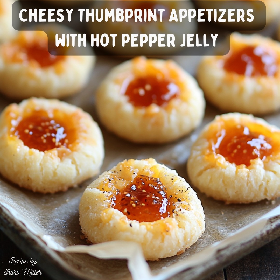Cheesy Thumbprint Appetizers with Hot Pepper Jelly