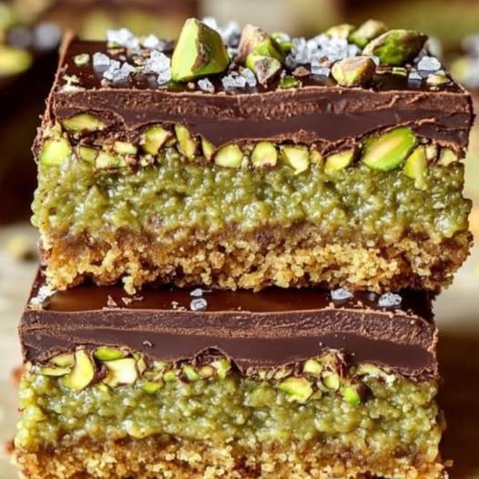Brown Butter Dubai Pistachio Chocolate Chip Cookie Bars