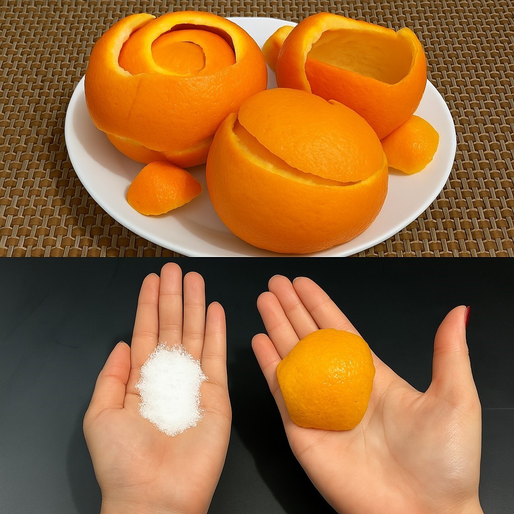 Add salt to orange peels and stop wasting money: they are worth their weight in gold in the home