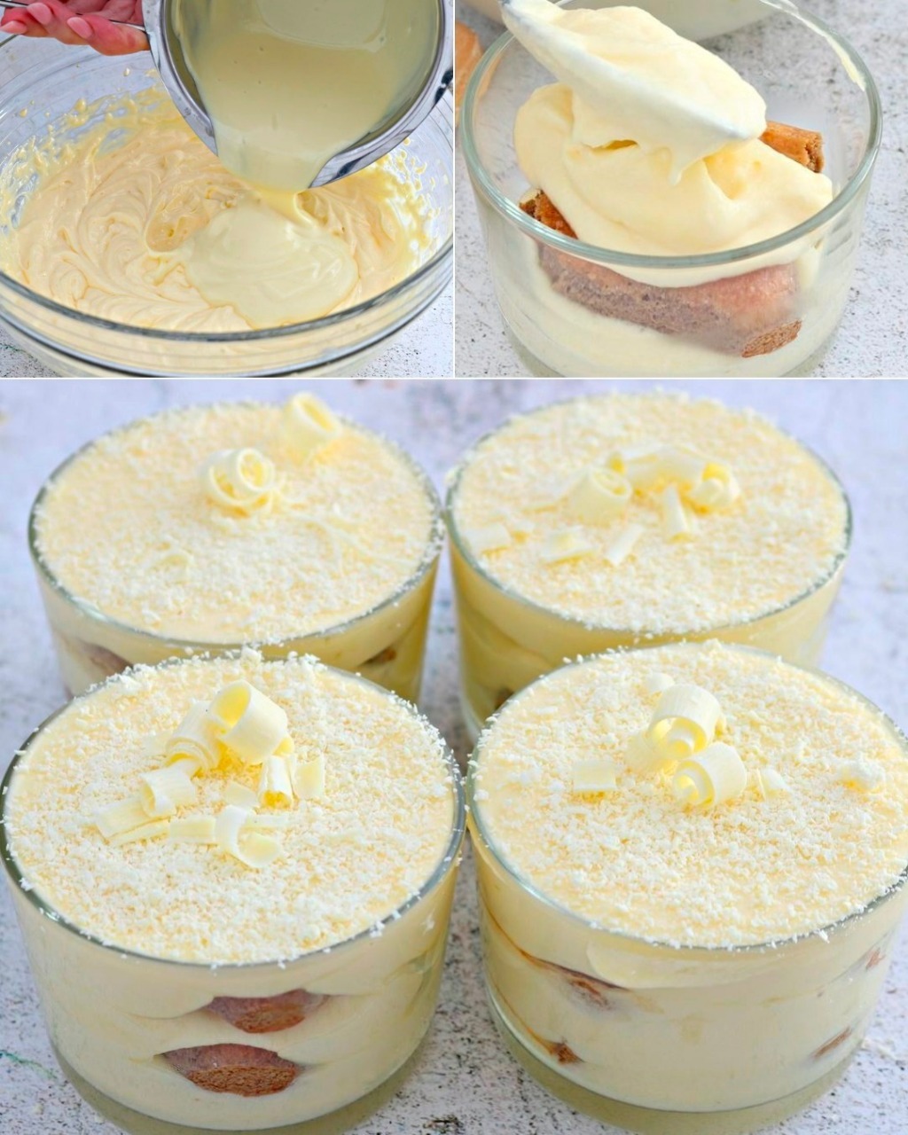 White chocolate tigeramisu: the delicious variant of the classic spoon dessert