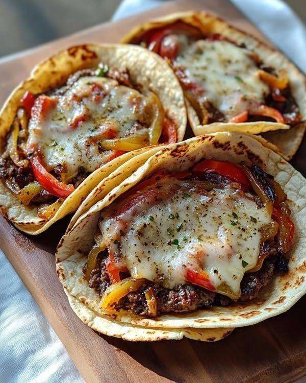 Philly Cheesesteak Smash Burger Tacos