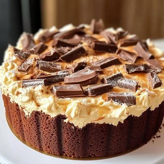 Crispy Cake with Grated Pear, Speculoos, and Chocolate