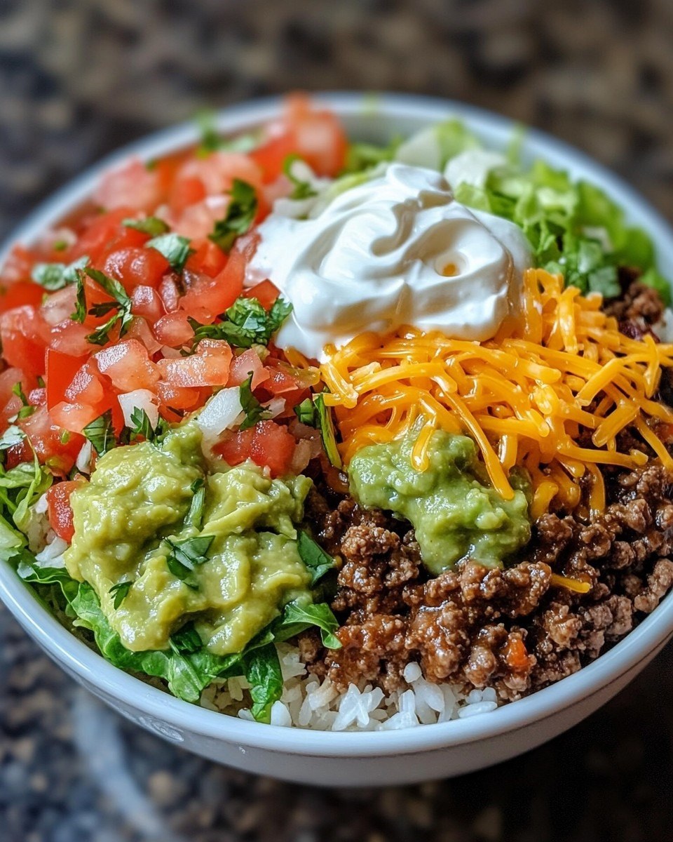 Ground Beef & Rice Burrito Bowls