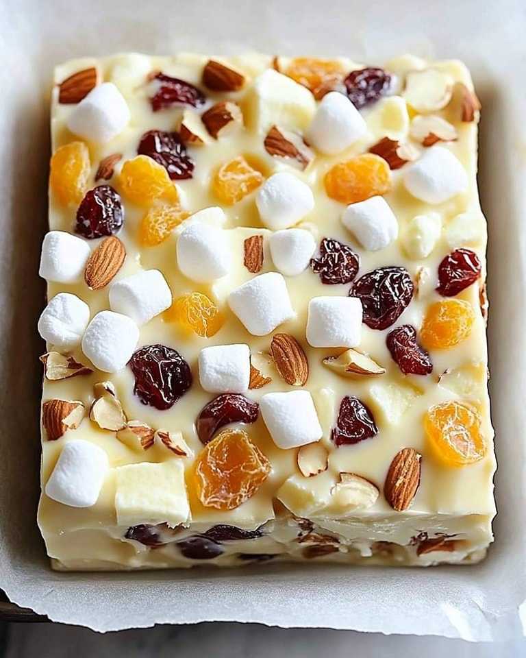 White Chocolate Rocky Road Fudge