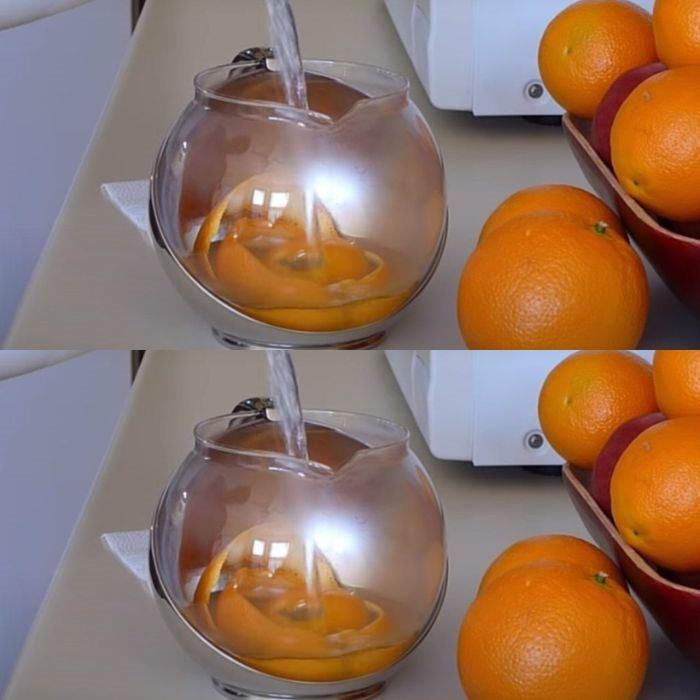 Orange peels, if you put them in alcohol once then you always do it