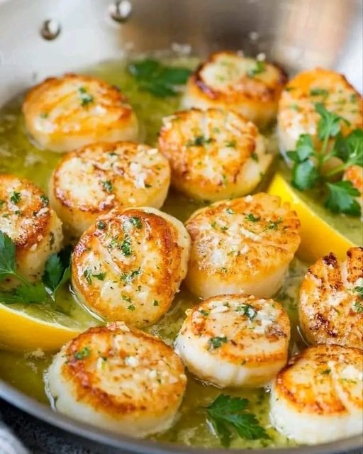 Scallops in Lemon Wine Sauce 😍😋