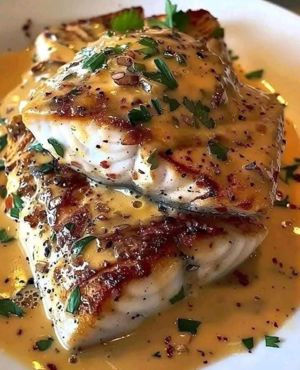 Red snapper with creamy creole sauce