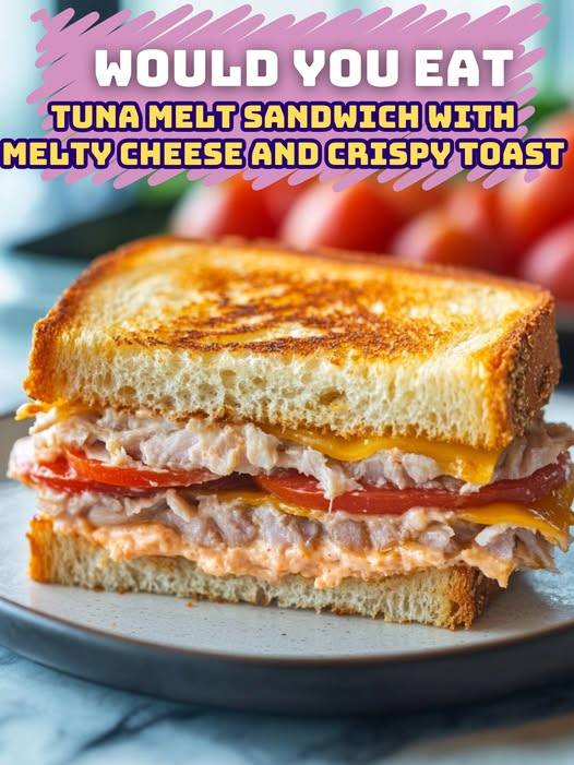 Tuna Melt Sandwich with Melty Cheese and Crispy Toast