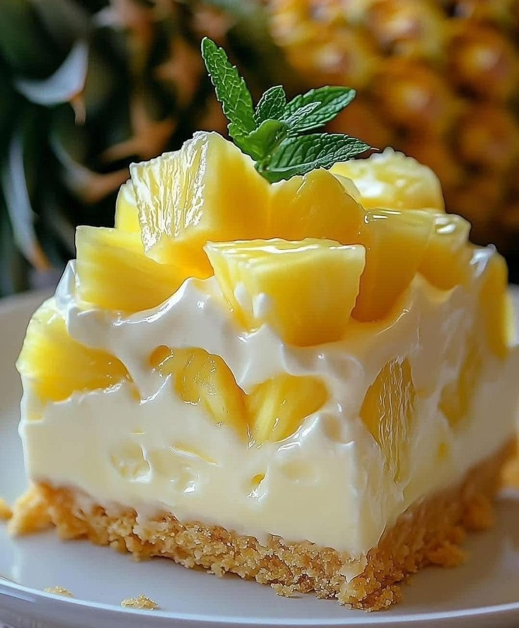 Easy No-Bake Pineapple Cream Dessert