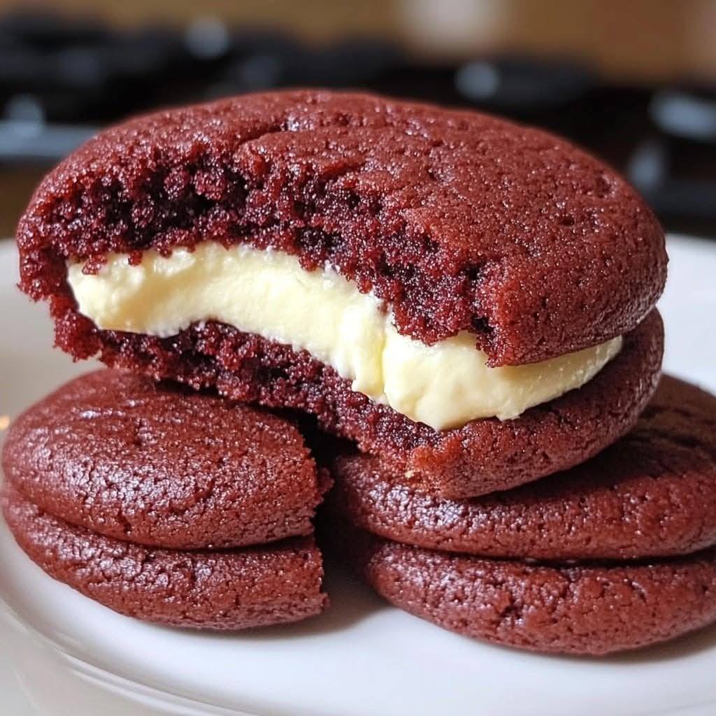 Red Velvet Cream Cheese Stuffed Cookies
