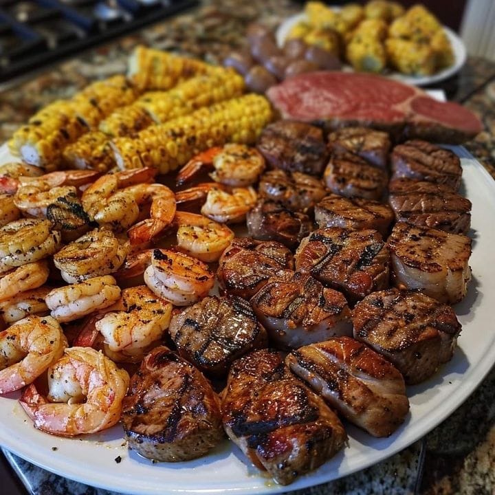 WOULD YOU EAT THIS CAJUN SHRIMP AND STEAK FEAST