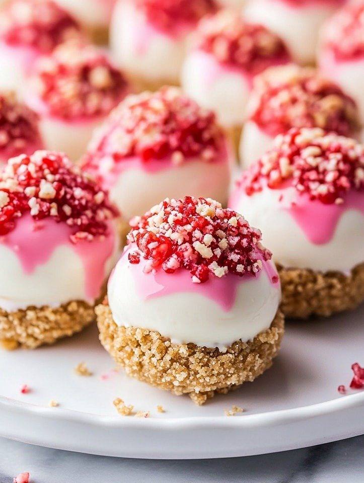 Strawberry Crunch Cheesecake Bites